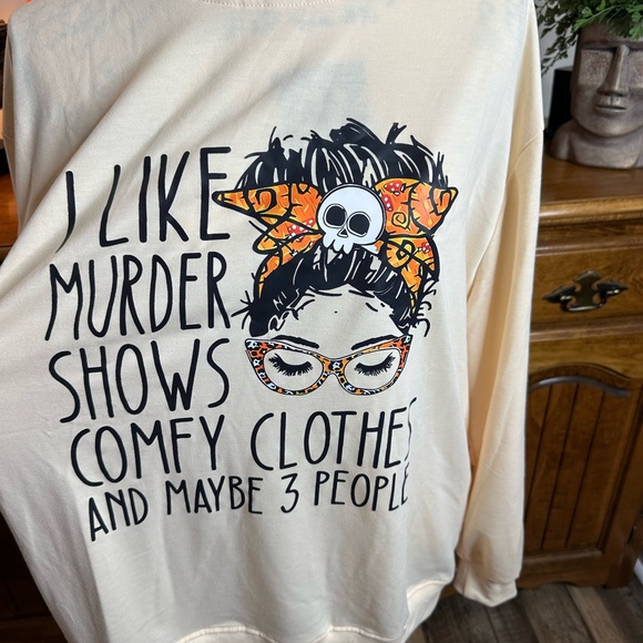 Comfy Cream Graphic Sweater NWOT - Picture 2 of 3